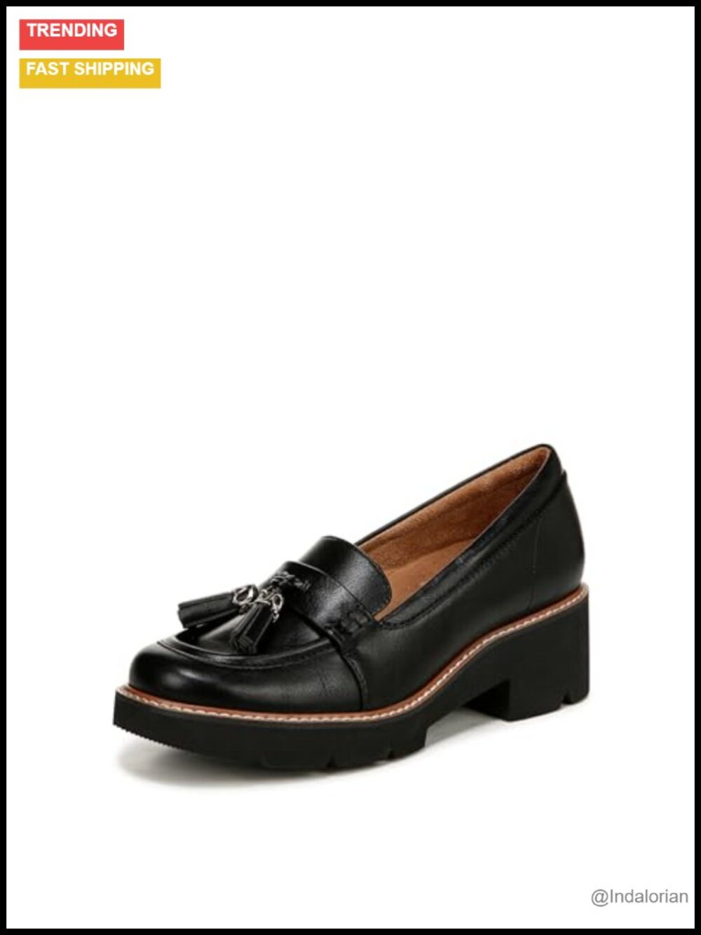 Women's Heeled Tassel Loafer Synthetic Upper 2.25in Block Heel